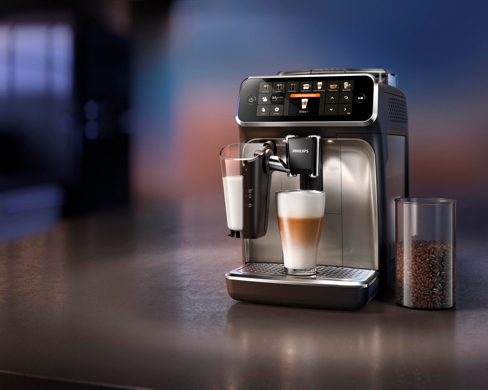 Cafetera espresso superautomática Philips serie 5400 LatteGo, 12 tipos de  café